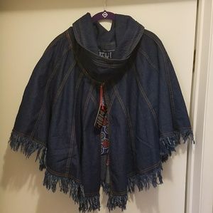 Denim poncho